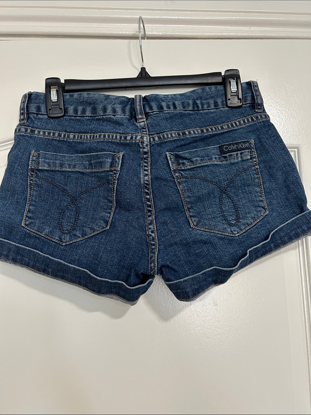 Vintage Calvin Klein Jeans Blue Denim Cargo Pocket Shorts - Women - Picture 2 of 2